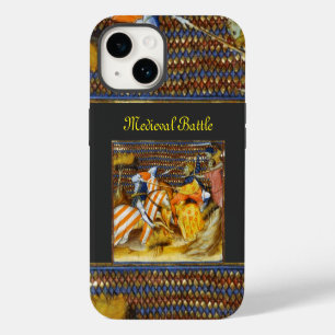 COQUE POUR iPhone 14 BATAILLE MÉDIÉVALE, COMBATTANTS CHEVALIERS HORSEBA