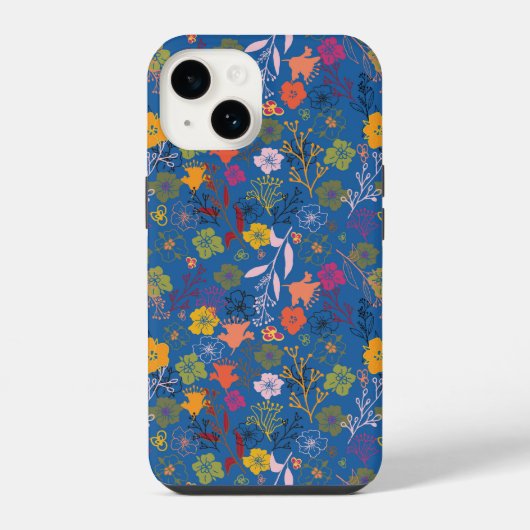 Coque Pour iPhone 14 Batik Moderne Victoria Bleu (Verso)