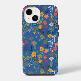 Coque Pour iPhone 14 Batik Moderne Victoria Bleu