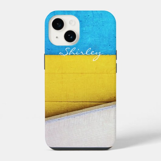 Coque Pour iPhone 14 Bâtiment malmené-Minimal Abstrait par STaylor (Verso)