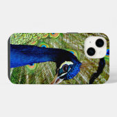 Coque Pour iPhone 14 Beau Bleu Vert Peacock Oiseau Joli (Verso Horizontal)