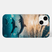 Coque Pour iPhone 14 Beau Dolphins iPhone / coque ipad (Verso (horizontal))