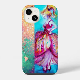Coque Pour iPhone 14 BEAUTÉ EN ROBE ROSE / Magic Butterfly Plant Case-