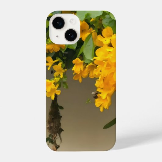 Coque Pour iPhone 14 Beauté Fleur Dorée (Verso)