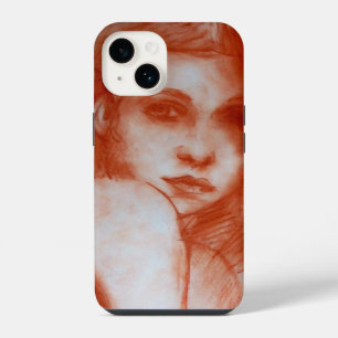 Coque Pour iPhone 14 BEAUTÉ ROMANTIQUE / Portrait de femme en brun sépi