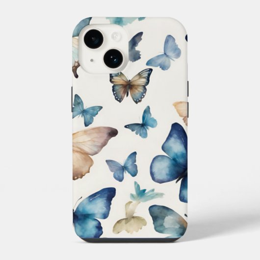 Coque Pour iPhone 14 Beautés Papillons (Verso)