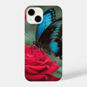 Coque Pour iPhone 14 Beautiful Butterfly Red Rose - (Verso)