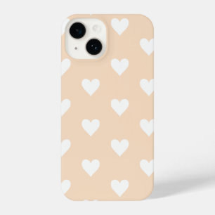 Coque Pour iPhone 14 Beige Motif du Coeur mignon