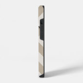 Coque Pour iPhone 14 Beige rustique X Chevron Monogramme (Côté gauche)