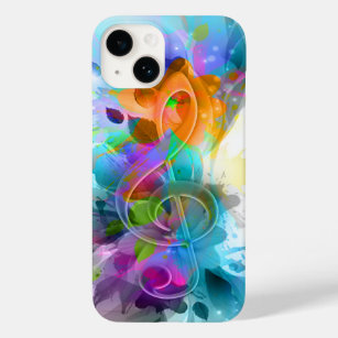 Coque Pour iPhone 14 Belle aquarelle colorée Splatter note de musique