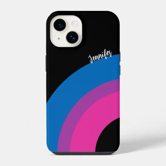Coque Pour iPhone 14 Belle Bisexual Fierté Drapeau mignon Personnalisé (Verso)