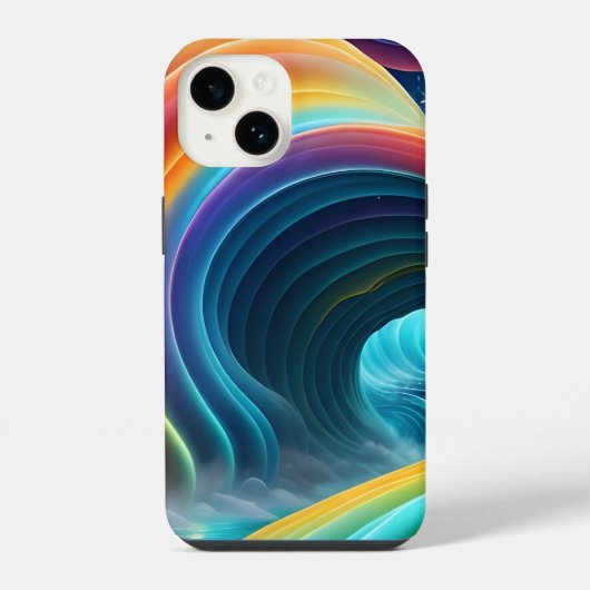 Coque Pour iPhone 14 Belle cascade arc-en-ciel (Verso)