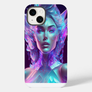 Coque Pour iPhone 14 Belle œuvre d'art IA, jolie femme de glace comme