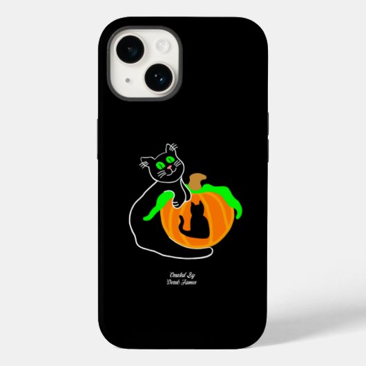 Coque Pour iPhone 14 Black Cat Citrouille Apple iPhone 14 Coque (Verso)