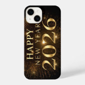 Coque Pour iPhone 14 black gold new year phone case (Verso)