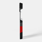 Coque Pour iPhone 14 Black, Red, Grey Carbon Fiber Phone Case – Modern  (Côté gauche)