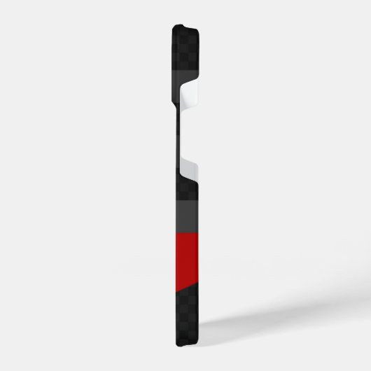 Coque Pour iPhone 14 Black, Red, Grey Carbon Fiber Phone Case – Modern  (Côté gauche)