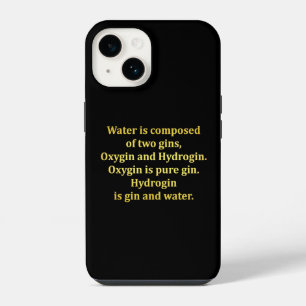 Coque Pour iPhone 14 Blague sur l'eau et le gin drôle