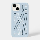 Coque Pour iPhone 14 Blau monochrom Linienmuster iPhone Hülle (Verso)