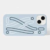 Coque Pour iPhone 14 Blau monochrom Linienmuster iPhone Hülle (Verso Horizontal)