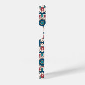 Coque Pour iPhone 14 Bleu blanc rouge Turquoise Oriental Azulejo Motif (Côté droit)