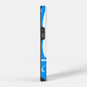 Coque Pour iPhone 14 Bleu clair Zèbre Impression avec monogramme (Côté droit)
