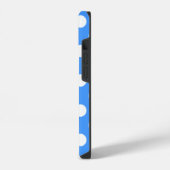Coque Pour iPhone 14 Bleu frappant et grands pois blancs (Côté gauche)