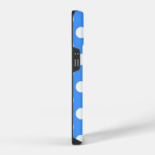 Coque Pour iPhone 14 Bleu frappant et grands pois blancs (Côté droit)
