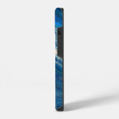 Coque Pour iPhone 14 Bleu Marbre Agate Texture Fluide Art (Côté gauche)