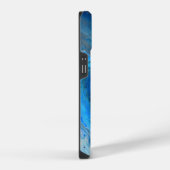 Coque Pour iPhone 14 Bleu Marbre Agate Texture Fluide Art (Côté droit)