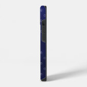 Coque Pour iPhone 14 Bleu marine blanc monogramme initiales minimaliste (Côté gauche)