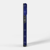 Coque Pour iPhone 14 Bleu marine blanc monogramme initiales minimaliste (Côté droit)
