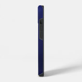 Coque Pour iPhone 14 Bleu marine blanc monogramme initiales nom minimal (Côté gauche)