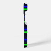 Coque Pour iPhone 14 Bleu Noir Grandes Vertes (Côté gauche)