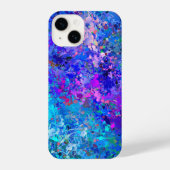 Coque Pour iPhone 14 Bleu rose Turquoise gouttes Abstraction (Verso)