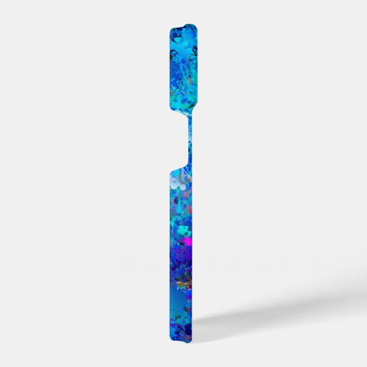 Coque Pour iPhone 14 Bleu rose Turquoise gouttes Abstraction (Côté droit)