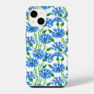 Coque Pour iPhone 14 Bleus bleuets à l'aquarelle, fleurs sauvages sur f