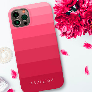 Coque Pour iPhone 14 Blocs couleur Magenta rose Nom monochromatique