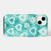 Coque Pour iPhone 14 Blue Hearts Tie Dye (Verso Horizontal)
