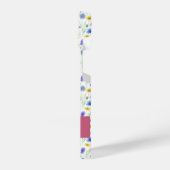 Coque Pour iPhone 14 Blue Pink Wildflower Botanical Custom Name  (Côté gauche)