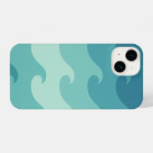 Coque Pour iPhone 14 "Blue & White Wave Minimalist Phone Case – Calm  (Verso Horizontal)