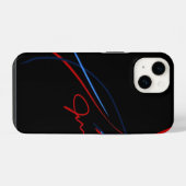 Coque Pour iPhone 14 BMW ///M Stripes iPhone14 (Noir) (Verso Horizontal)