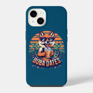 Coque Pour iPhone 14 Boba Dates Cool tendance Fox Boire Boba Tea