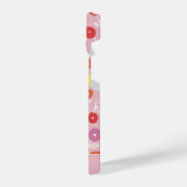 Coque Pour iPhone 14 Boho personnalisé rose moderne Floral nom modèle (Côté gauche)