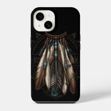 Boho Plume Turquoise Perles et Mandala Tribal Ar