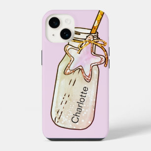 Coque Pour iPhone 14 Boire de la piscine de plage nom de bouteille rose