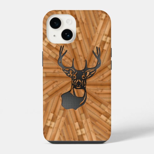 Coque Pour iPhone 14 Bois - Queue blanche Buck Deer (Verso)