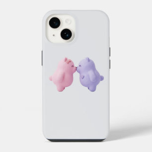Coque Pour iPhone 14 Boîtier de téléphone minimaliste avec ours pastel