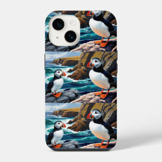 Coque Pour iPhone 14 Boîtier iPhone avec Macareux Isladiens