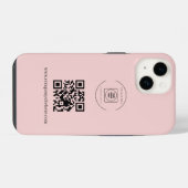 Coque Pour iPhone 14 Boîtier iphone Code QR Logo Rose Pâle pour Entrepr (Verso Horizontal)